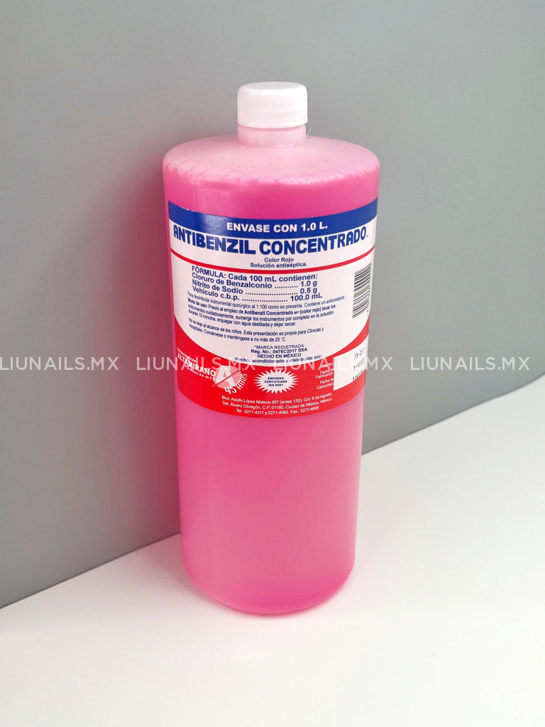 Antibenzil Concentrado Rojo 1 L Farmacéuticos Altamirano Desinfección
