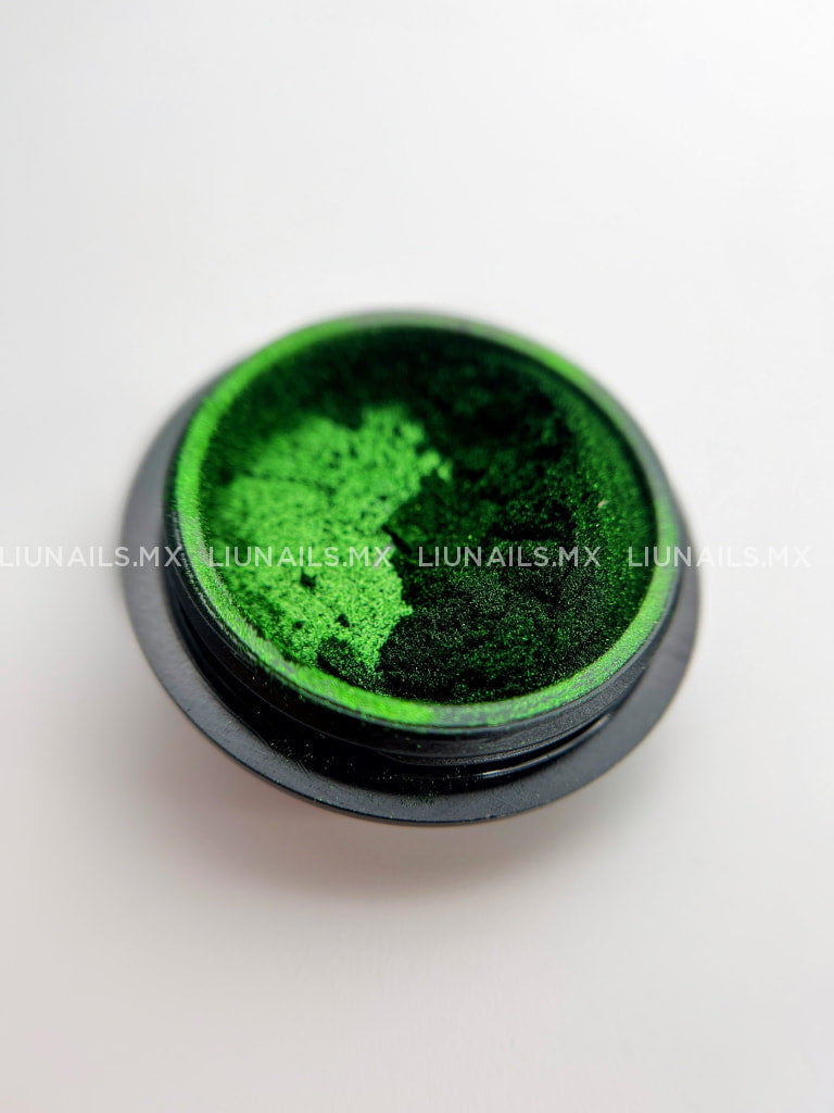 Efecto De Espejo Verde Oscuro Liunails Decoraciones