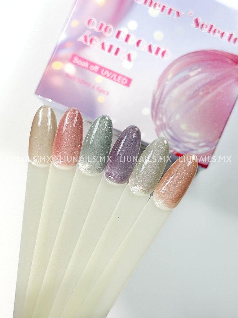 Gama 6 Colores Ojo de Gato Ágatha Miss Cherry Colores