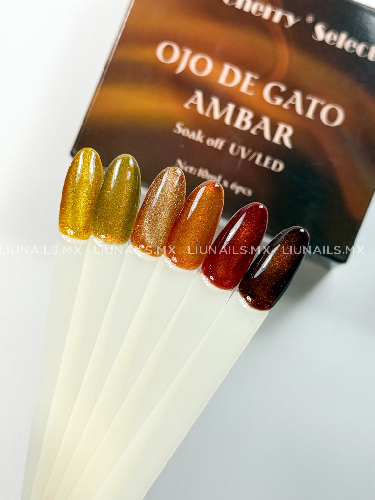 Gama 6 Colores Ojo de Gato Ambar Miss Cherry Colores