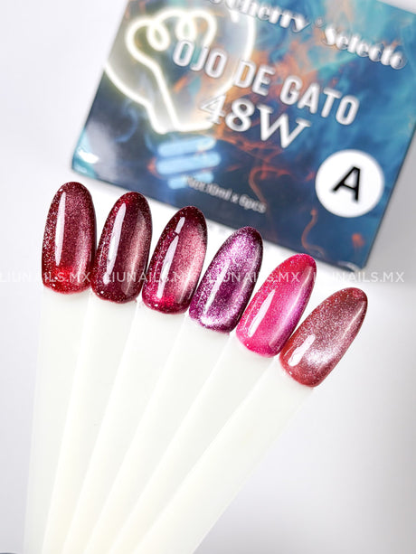 Gama A - 6 Colores Ojo de Gato 48 W Miss Cherry Colores