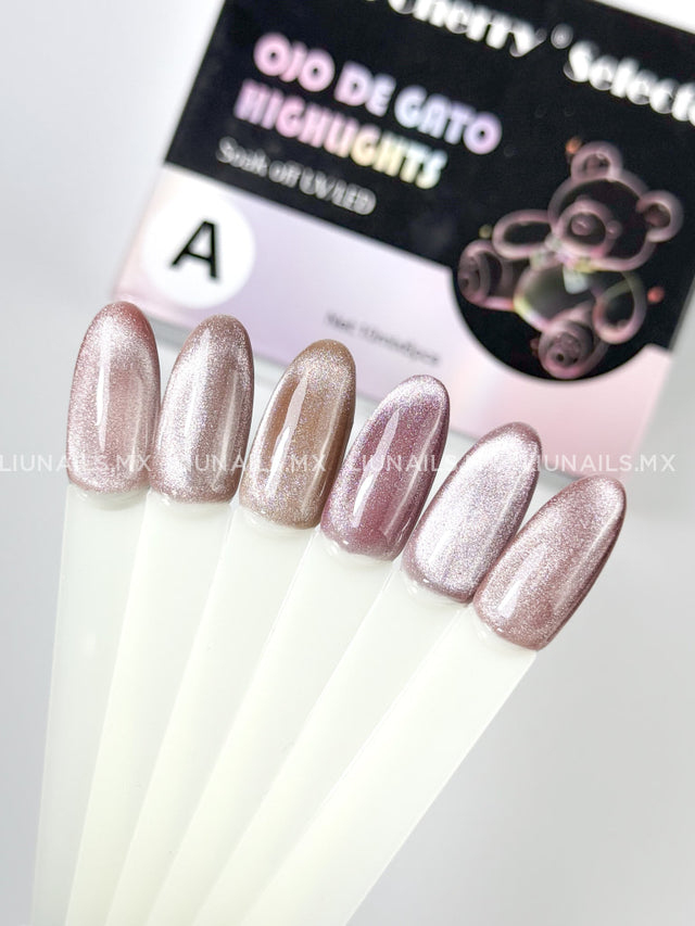 Gama A - 6 Colores Ojo de Gato Highlights Miss Cherry Colores