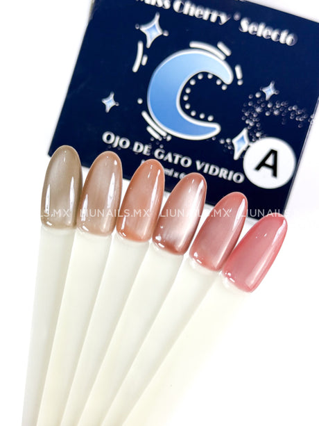 Gama A - 6 Colores Ojo de Gato Vidrio Miss Cherry Colores