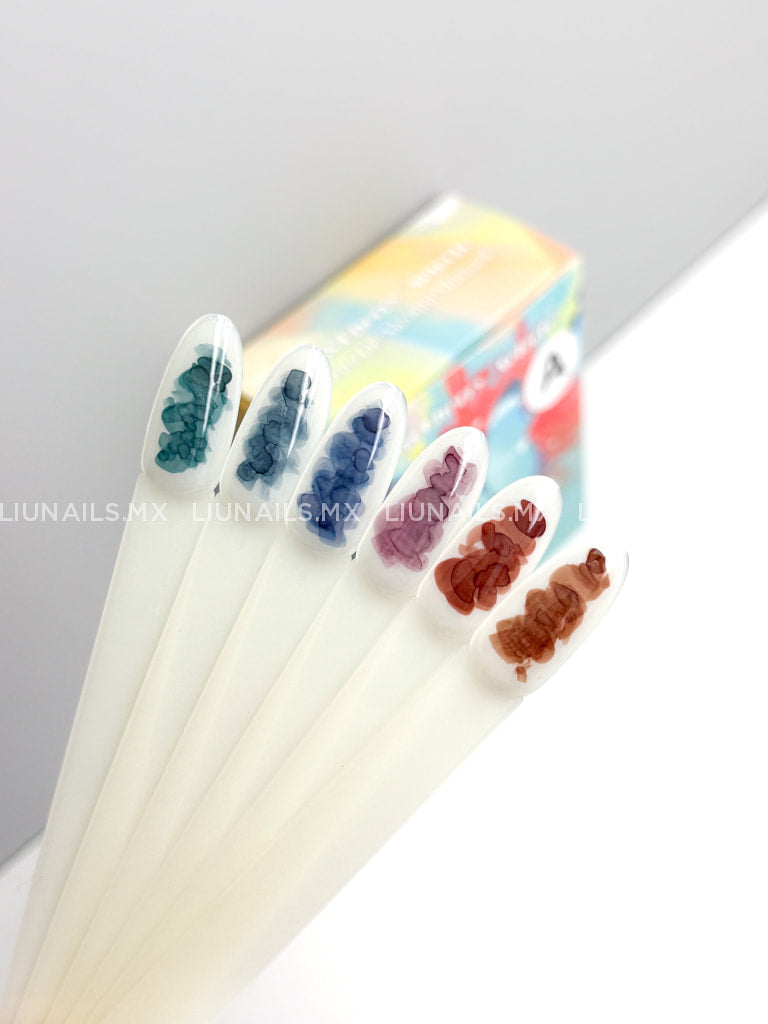 Gama A – Tintas de Alcohol Marmol 6 pz MISS CHERRY Decoraciones