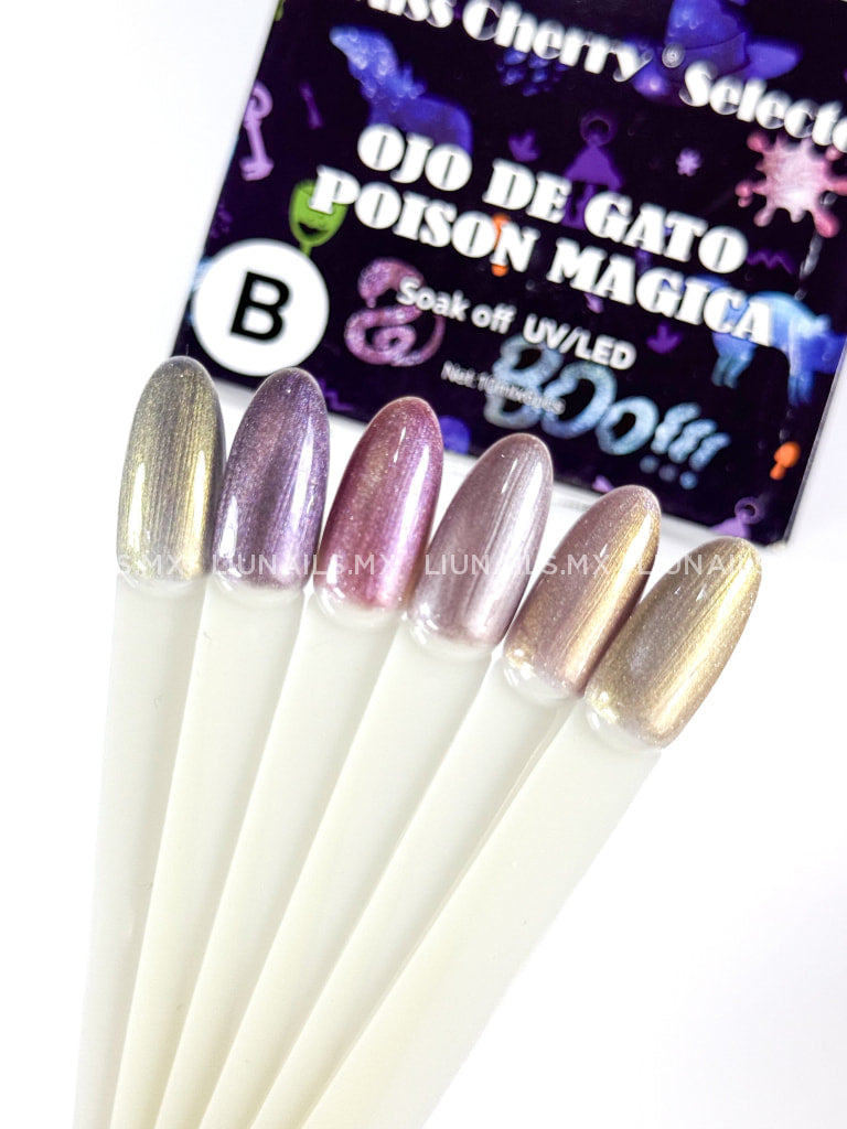 Gama B - 6 Colores Ojo de Gato Poison Magia Miss Cherry Colores