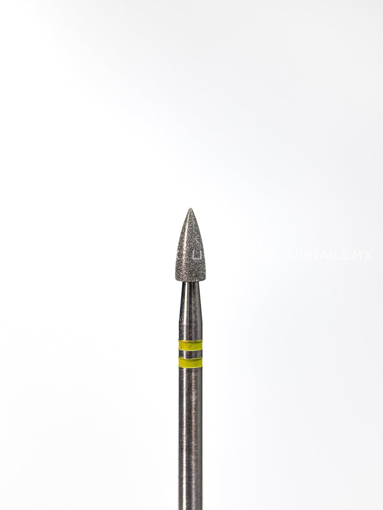 Punta ’bala’ de diamante amarillo diámetro 3.0 mm superficie 7.0 mm LIUNAILS Puntas