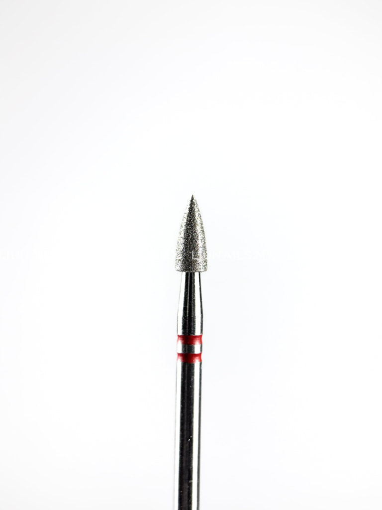 Punta ’bala’ de diamante rojo diámetro 3.0 mm superficie 7.0 mm LIUNAILS Puntas