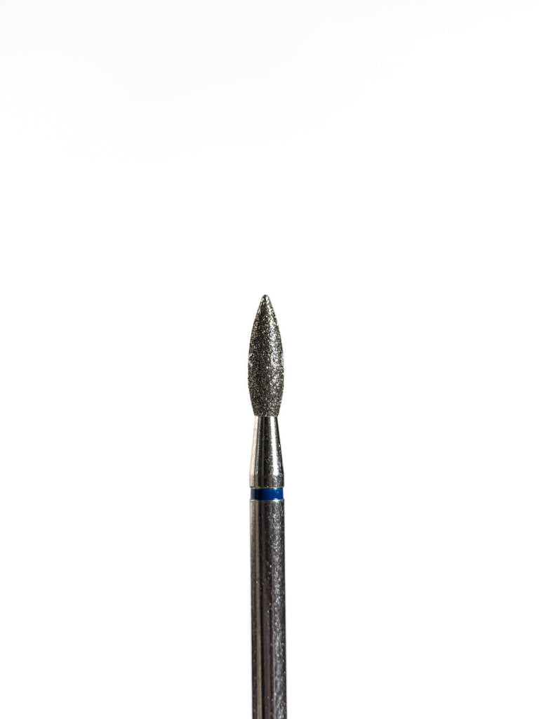 Punta ’flame’ de diamante azul nariz fino diámetro 2.3 mm superficie de trabajo 8 mm LIUNAILS Puntas