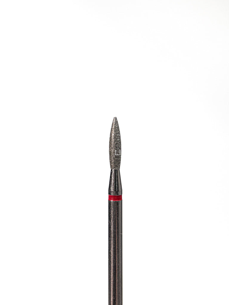Punta ’flame’ de diamante rojo diámetro 2.0 mm superficie de trabajo 8.4 mm LIUNAILS Puntas
