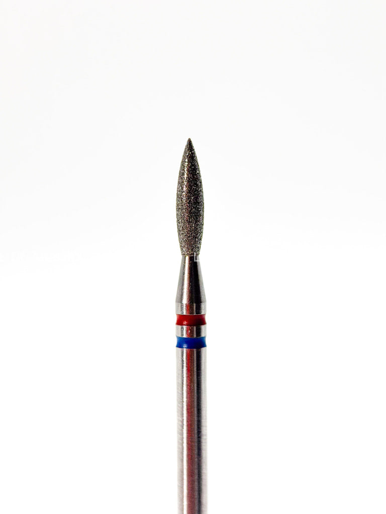 Punta ’flame’ Twin de diamante rojo/azul diámetro 2.1 mm superficie de trabajo 8.4 mm LIUNAILS - Puntas