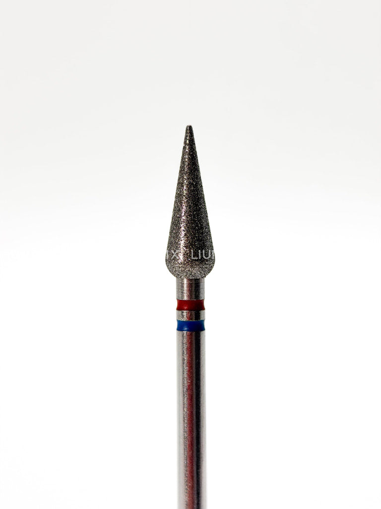 Punta ’gota’ Twin de diamante rojo/azul diámetro 4.3 mm superficie trabajo 12 mm LIUNAILS - Puntas