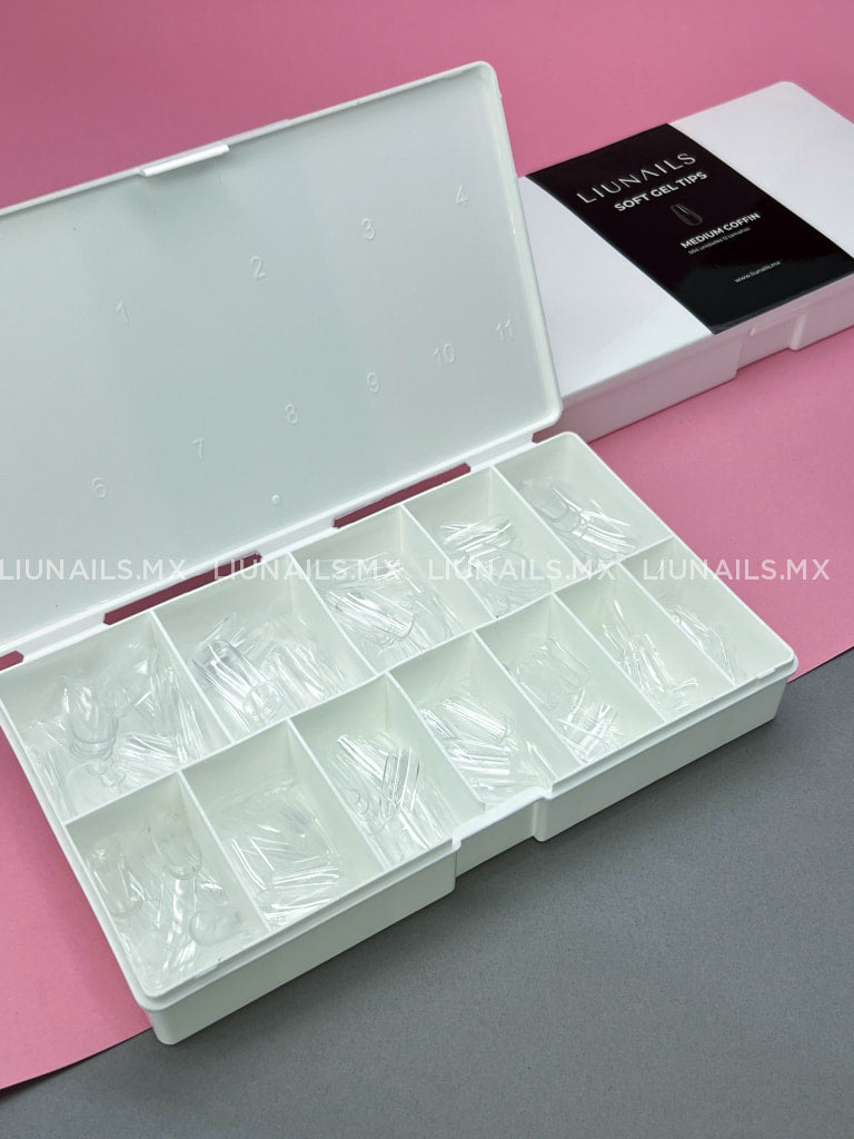Soft Gel Tips Medium Coffin Liunails Moldes