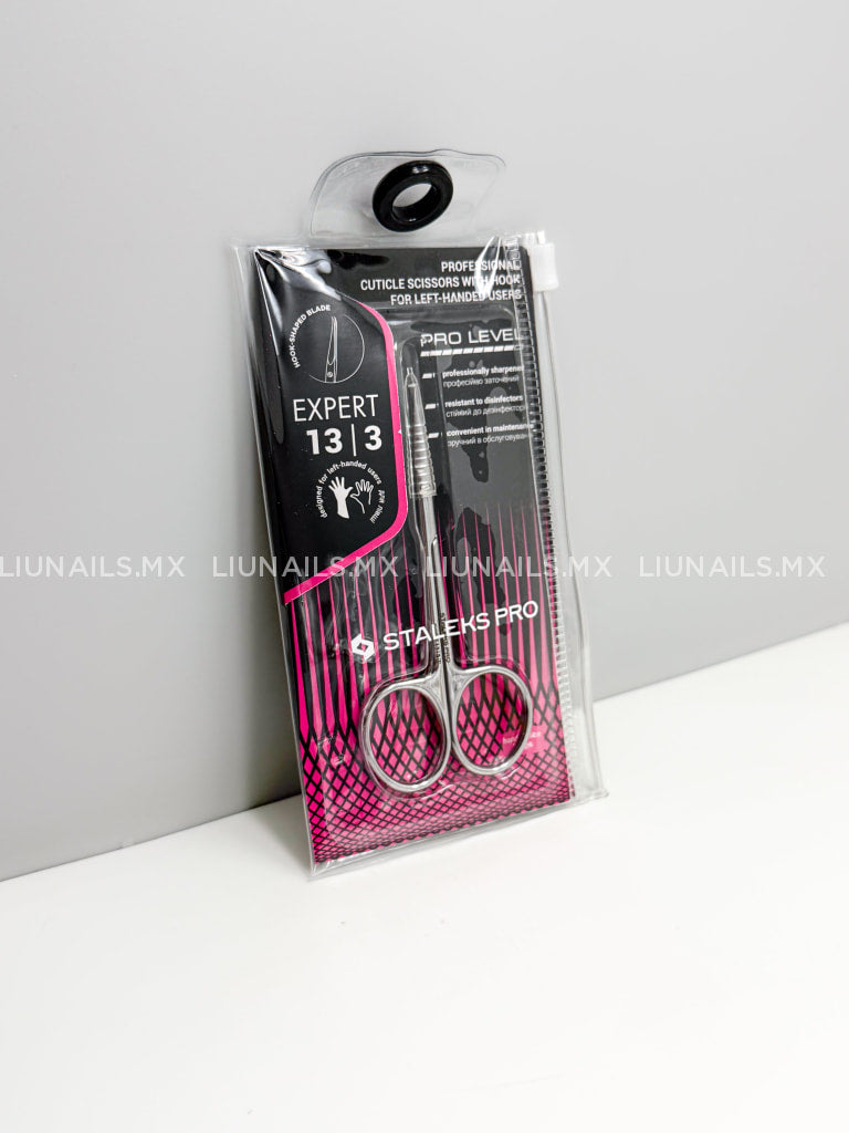 Tijera profesional para cuticula con gancho para zurdos expert 13 type 3 STALEKS PRO - Tijeras para cutícula