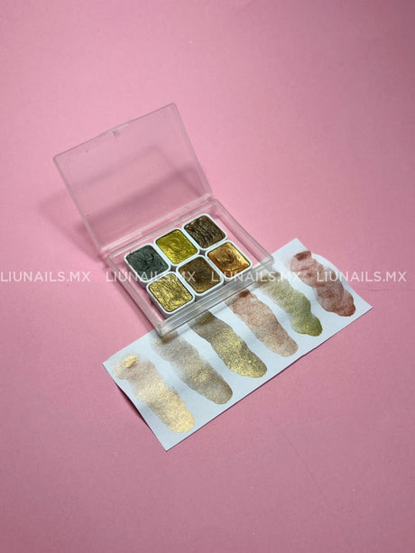 Acuarelas Gold Metallic Liunails Decoraciones