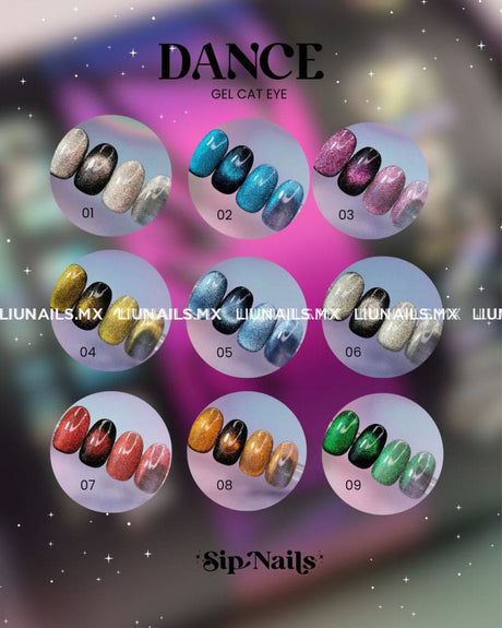 Color Cat Eye Dance Sip Nails Colores