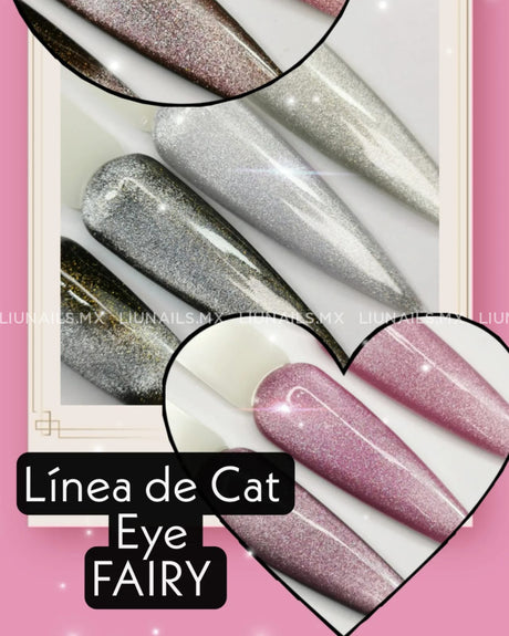 Color Fairy Cristal Gel Cat Eye Amor Rosa Sip Nails Colores