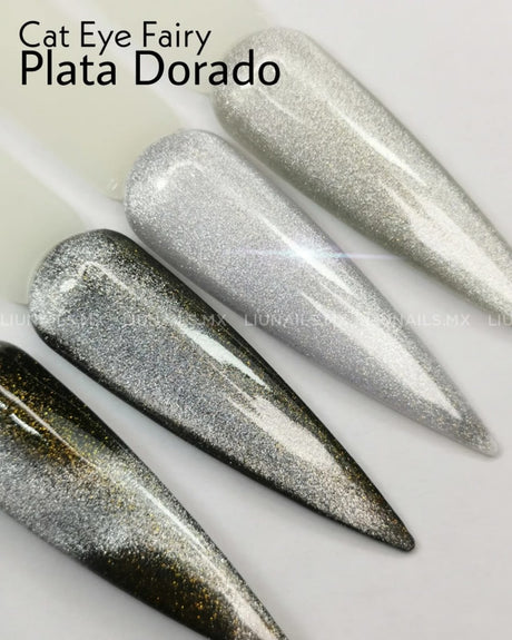 Color Fairy Cristal Gel Cat Eye Plata Dorada Sip Nails Colores