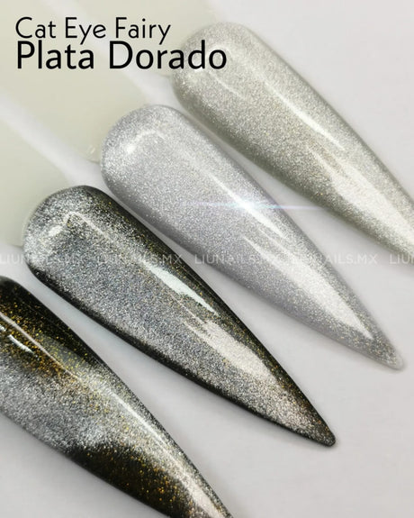 Color Fairy Cristal Gel Cat Eye Plata Dorada Sip Nails Colores