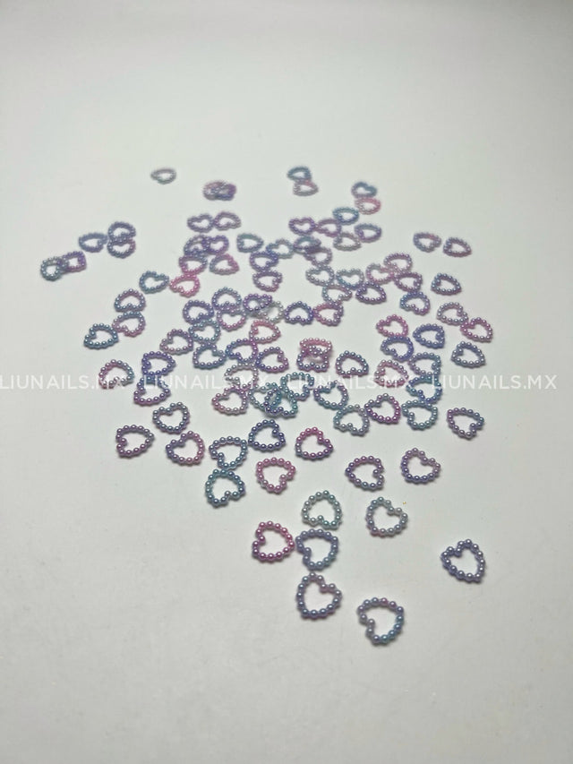 Corazones 3D 100 Piezas Liunails Decoraciones