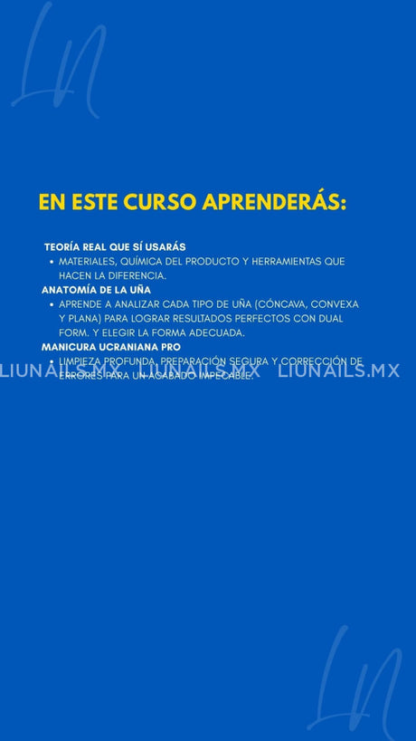 Formación: Dual System y Manicura Ucraniana - Nivel Avanzado 6 7 y 8 de julio de 2026 LIUNAILS ACADEMY (Copia) - Cursos