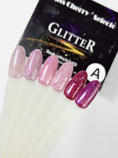 Gama A - 6 Colores Glitter Miss Cherry Colores