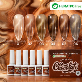 Gama A - 6 Colores Ojo de Gato Chocolate MISS CHERRY - Colores