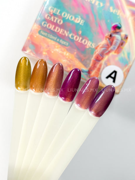Gama A 6 Colores Ojo de Gato Golden Colors Miss Cherry Colores