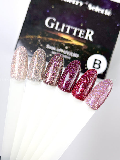 Gama B - 6 Colores Glitter Miss Cherry Colores