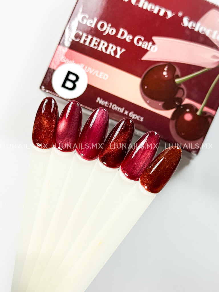 Gama B 6 Colores Ojo de Gato Vidrio Miss Cherry Colores