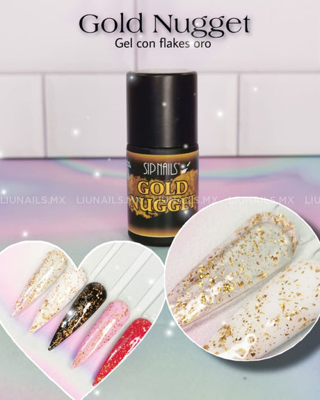 Gel Gold Nugget Sip Nails