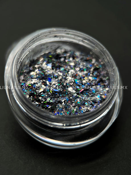 Glitter Mix Plata Xc04 Liunails Glitters