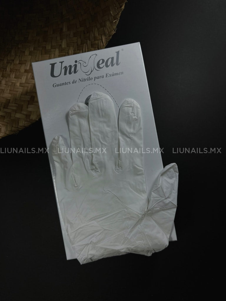 Guantes de nitrilo blancos talla M, caja con 100 piezas – LIUNAILS