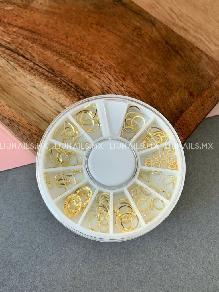 Joyas De Metal Color Dorado 014-2 Liunails Decoraciones