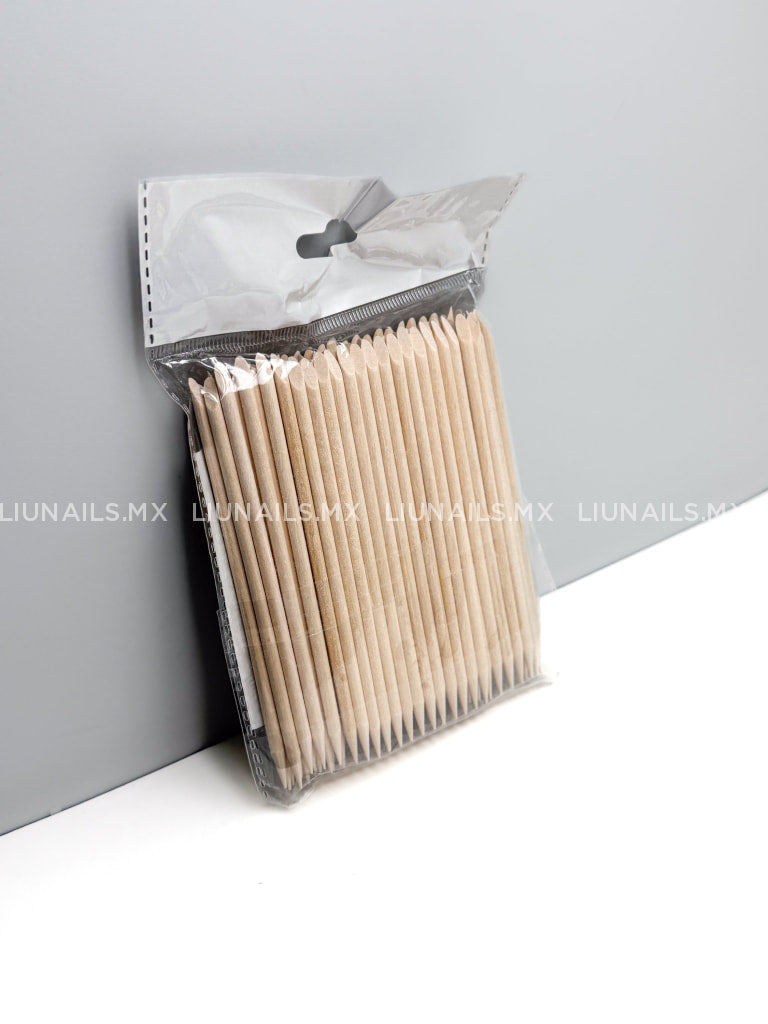 Palito de naranjo para manicura madera 110mm (100 piezas) STALEKS PRO - Desechables