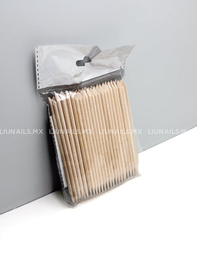Palito de naranjo para manicura madera 110mm (100 piezas) STALEKS PRO - Desechables