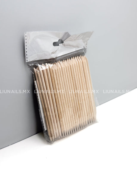 Palito de naranjo para manicura madera 110mm (100 piezas) STALEKS PRO - Desechables