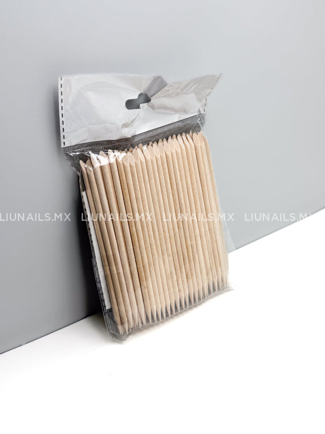 Palito de naranjo para manicura madera 110mm (100 piezas) STALEKS PRO - Desechables