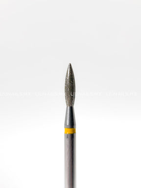 Punta ’flame’ de diamante amarillo diámetro 2.1 mm superficie de trabajo 8.4 mm LIUNAILS - Puntas