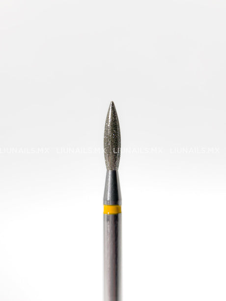 Punta ’flame’ de diamante amarillo diámetro 2.1 mm superficie de trabajo 8.4 mm LIUNAILS - Puntas