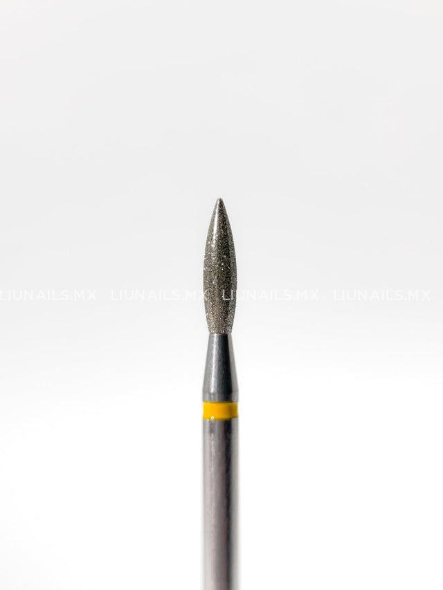 Punta ’flame’ de diamante amarillo diámetro 2.1 mm superficie de trabajo 8.4 mm LIUNAILS - Puntas