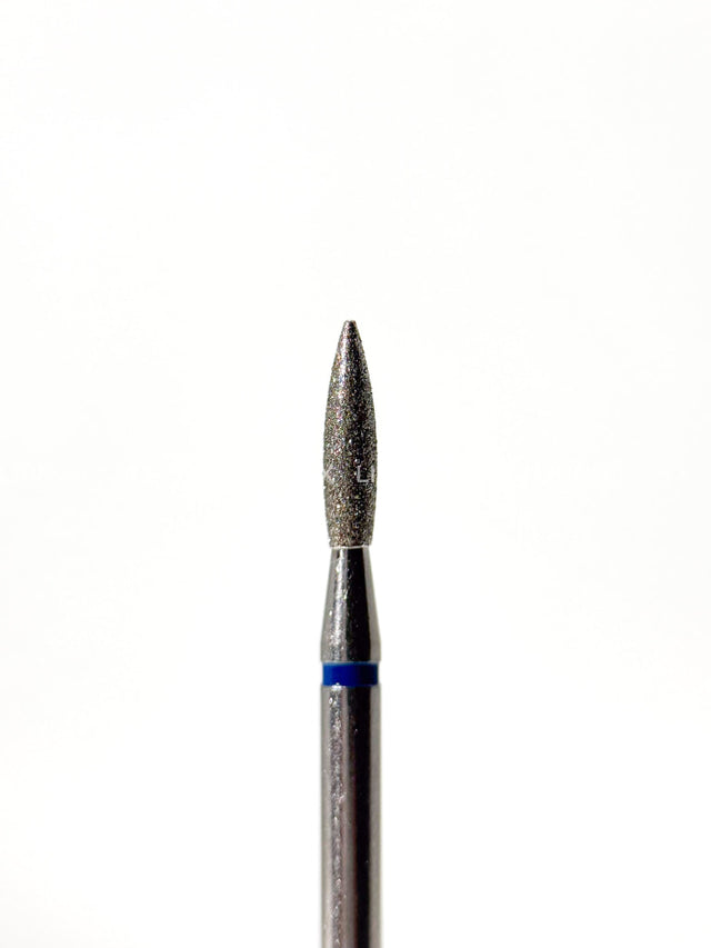Punta ’flame’ de diamante azul diámetro 2.0 mm superficie de trabajo 8.4 mm LIUNAILS - Puntas