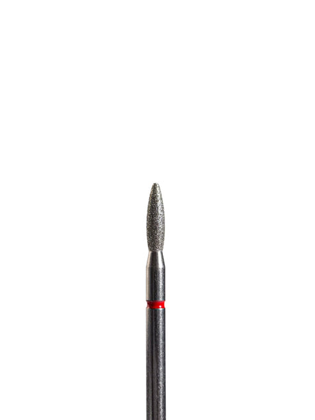 Punta ’flame’ de diamante rojo nariz redondo diámetro 2.3 mm superficie de trabajo 8 mm LIUNAILS Puntas