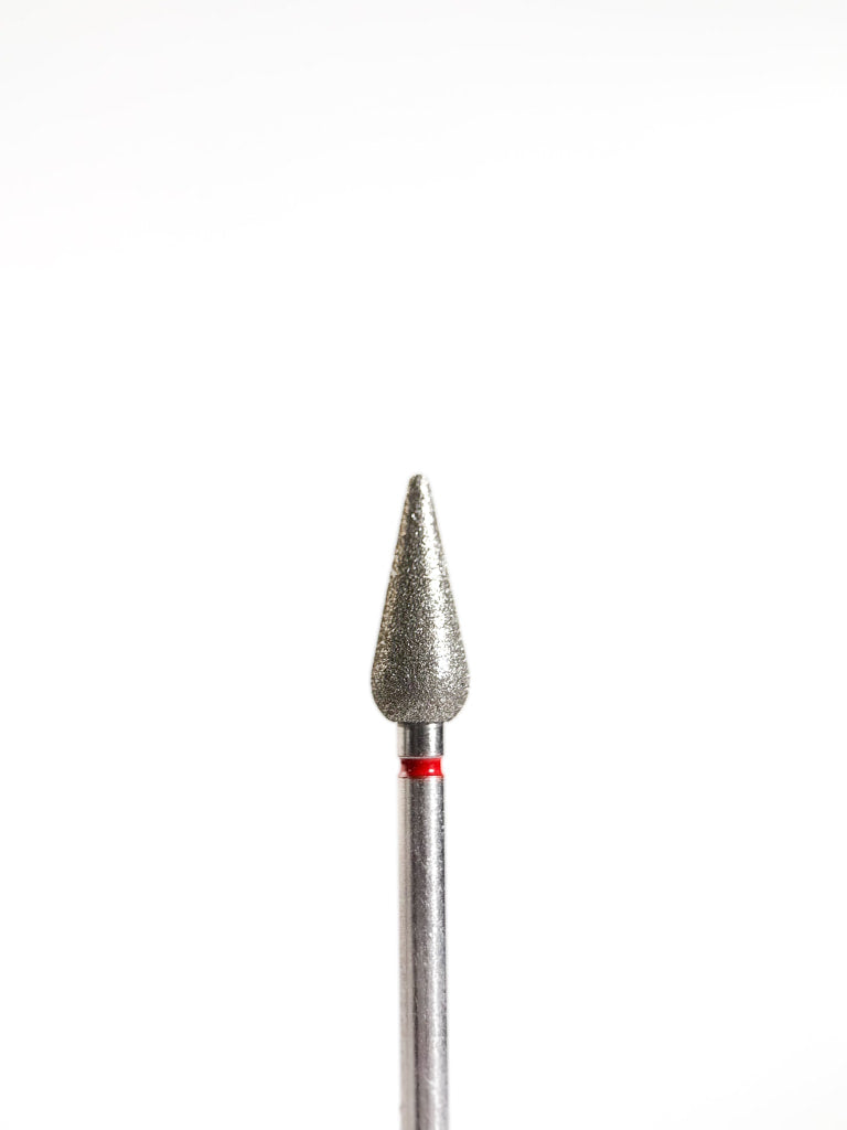 Punta ’gota’ de diamante rojo diámetro 5 mm superficie trabajo 12 mm LIUNAILS Puntas
