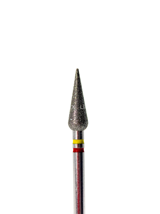 Punta ’gota’ Twin de diamante amarillo/rojo diámetro 4.3 mm superficie trabajo 12 mm LIUNAILS - Puntas