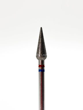 Punta ’gota’ Twin de diamante rojo/azul diámetro 4.3 mm superficie trabajo 12 mm LIUNAILS - Puntas