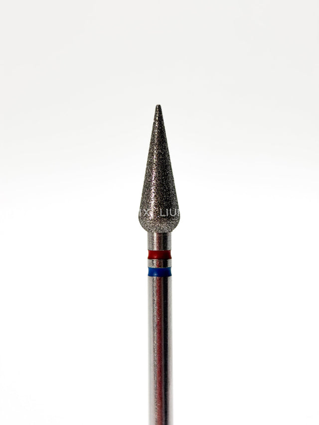 Punta ’gota’ Twin de diamante rojo/azul diámetro 4.3 mm superficie trabajo 12 mm LIUNAILS - Puntas