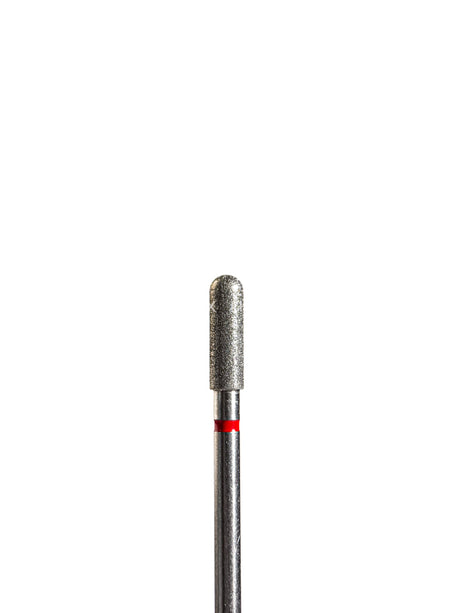 Punta redondeado-cilindro de diamante rojo diámetro 3 mm superficie de trabajo 10 mm LIUNAILS Puntas