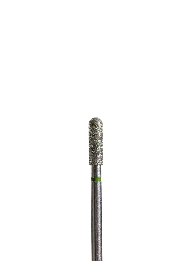 Punta redondeado-cilindro de diamante verde diámetro 3 mm superficie de trabajo 10 mm LIUNAILS Puntas