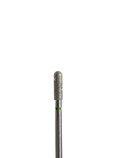 Punta redondeado-cilindro de diamante verde diámetro 3 mm superficie de trabajo 10 mm LIUNAILS Puntas