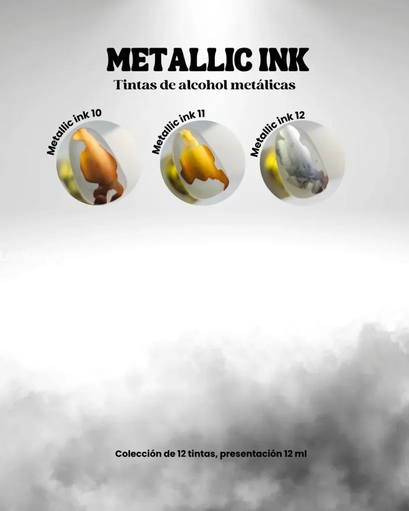 Tintas Metallic Ink 12 piezas SIP NAILS - Decoraciones